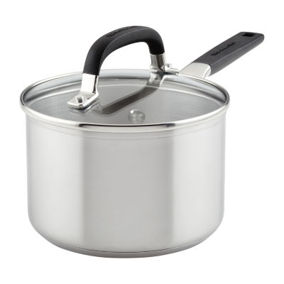 KitchenAid Stainless Steel 3-qt. Sauce Pan with Lid, Color: Stainless Steel  - JCPenney