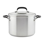 Tramontina® Gourmet Prima Tri-Ply Stainless Steel Covered Stock Pot, Color: Stainless  Steel