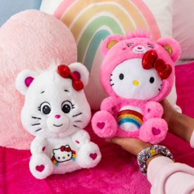 2 Pack Care Bears Hello Kitty 10" Plush