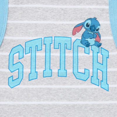 Stitch 626 Varsity Ringer Tank Womens Crew Neck Sleeveless Lilo & Crop Top Juniors