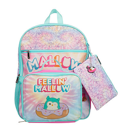 Licensed 5 Piece Squishmallows Feelin Mallow Backpack Set With Lunch Bag, One Size, Purple