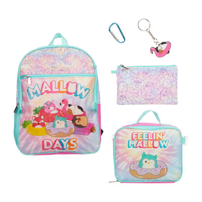 Licensed 5 Piece Squishmallows Feelin Mallow Backpack Set with Lunch Bag