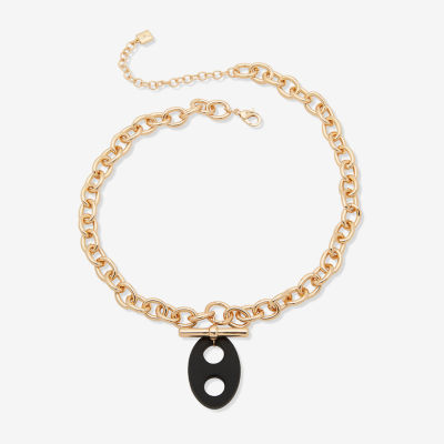 Worthington Gold Tone Toggle Womens 17 Inch Pendant Necklace