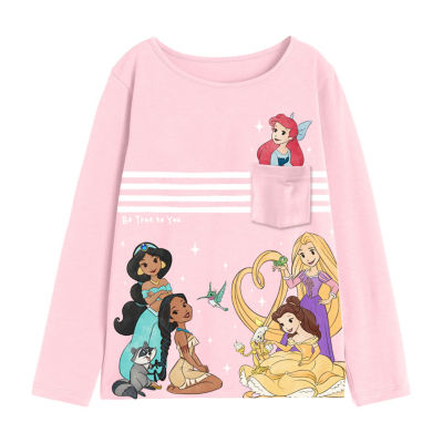Xtreme Toddler Girls Crew Neck Long Sleeve Princess Graphic T-Shirt