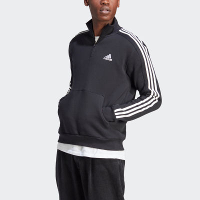 adidas Mens Hooded Long Sleeve Quarter-Zip Pullover