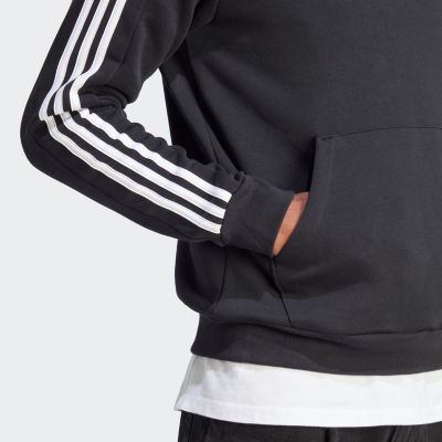 adidas Mens Hooded Long Sleeve Quarter-Zip Pullover