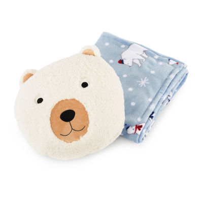 Under The Stars Polar Bear Throw and Pillow Set