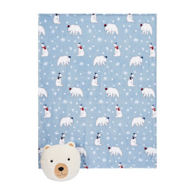 Under The Stars Polar Bear Throw and Pillow Set