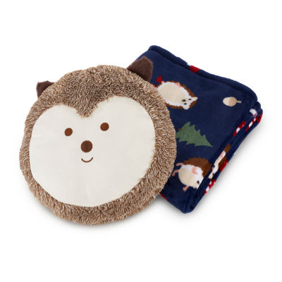 Under The Stars Hedgehog Throw and Pillow Set