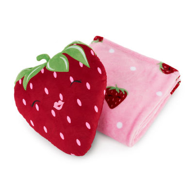 Under the Stars Kids Strawberry Throw and Pillow Set