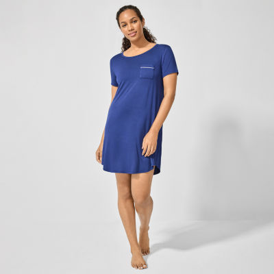 Liz Claiborne Cool and Calm Womens Crew Neck Short Sleeve Nightshirt