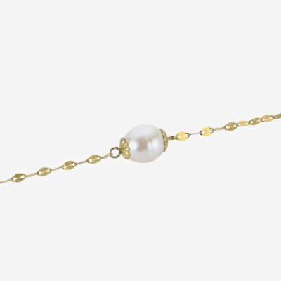 Womens Cultured Freshwater Pearl 14K Gold Pendant Necklace