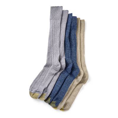 Gold Toe Nantucket Dress 3 Pair Crew Socks Mens