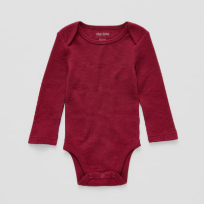 Okie Dokie Waffle Knit Baby Boys Long Sleeve Bodysuit