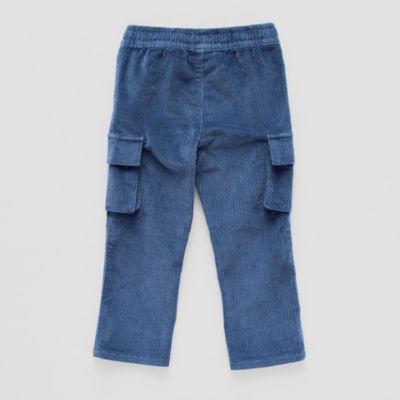 Okie Dokie Toddler & Little Boys Corduroy Mid Rise Straight Cargo Pant