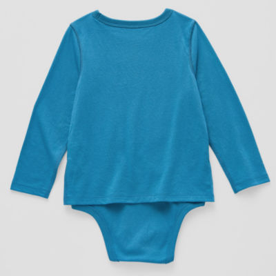 Okie Dokie Toddler Boys Adaptive Crew Neck Long Sleeve Bodysuit