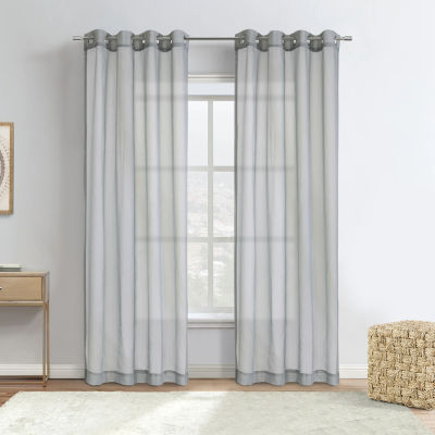 Luna Light-Filtering Grommet Top Single Curtain Panel