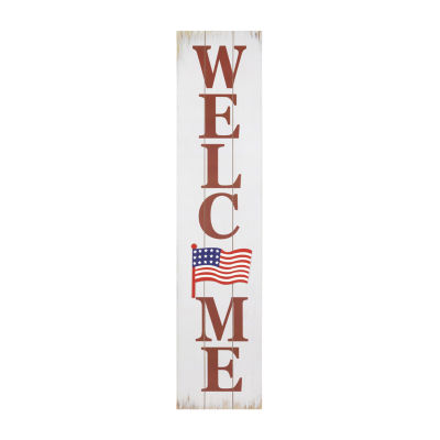 Northlight Welcome Usa Flag Porch Sign