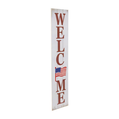 Northlight Welcome Usa Flag Porch Sign