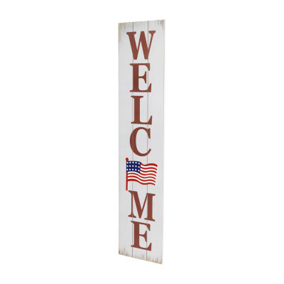 Northlight Welcome Usa Flag Porch Sign