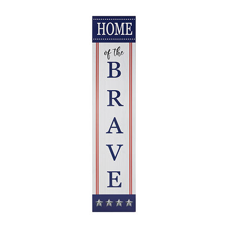 Northlight Home Of The Brave Porch Sign, One Size, White