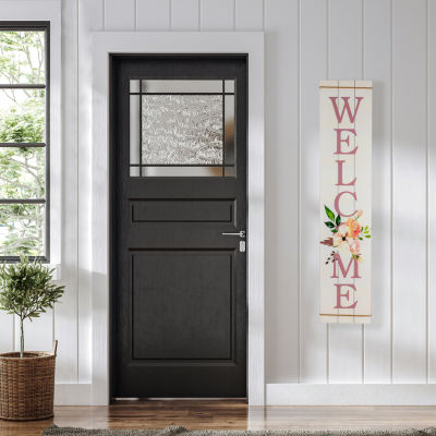 Northlight 39.25in Floral Welcome Porch Sign