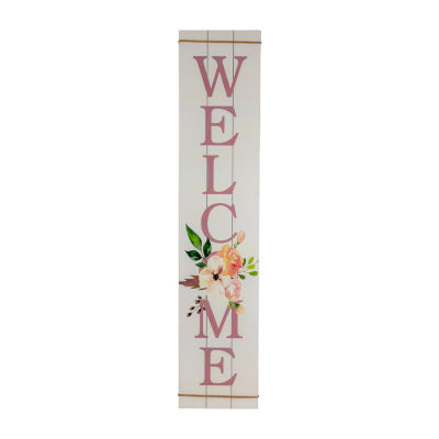 Northlight 39.25in Floral Welcome Porch Sign