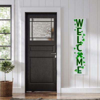 Northlight Shamrocks Welcome St. Patricks Day Porch Sign