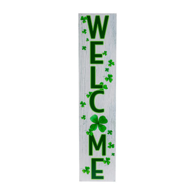 Northlight Shamrocks Welcome St. Patricks Day Porch Sign