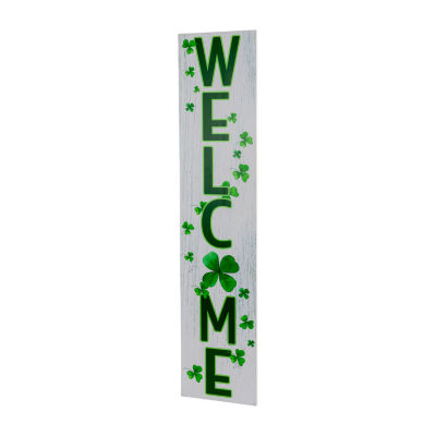 Northlight Shamrocks Welcome St. Patricks Day Porch Sign