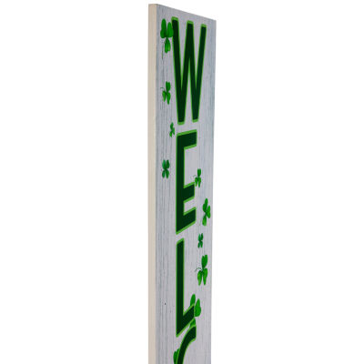 Northlight Shamrocks Welcome St. Patricks Day Porch Sign