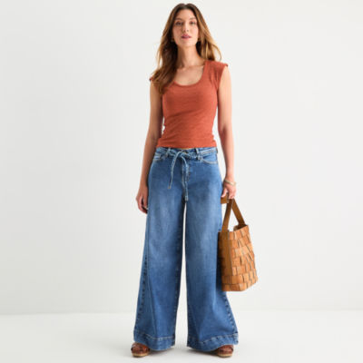 a.n.a Womens U Neck Sleeveless T-Shirt