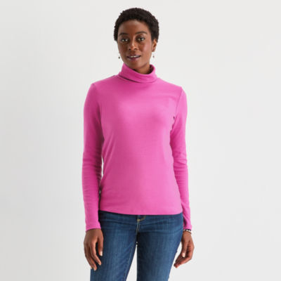 St. John's Bay Womens Turtleneck Long Sleeve T-Shirt