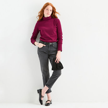 St. John's Bay Womens Mid Rise Regular Fit Jean In Black