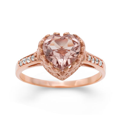 Simulated Morganite Sterling Silver Ring