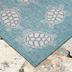 Liora Manne Sea Turtles Animal Indoor Outdoor Rectangular Accent Rug
