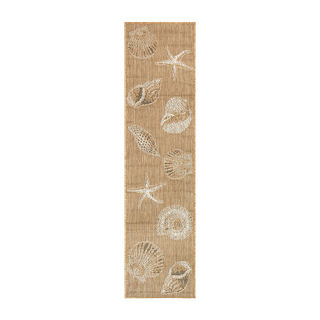 Liora Manne Shells Rectangular Rugs & Floor Coverings Indoor Outdoor Accent Rugs, One Size, White