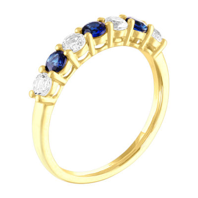 Lab Created Blue Sapphire 10K Gold Band