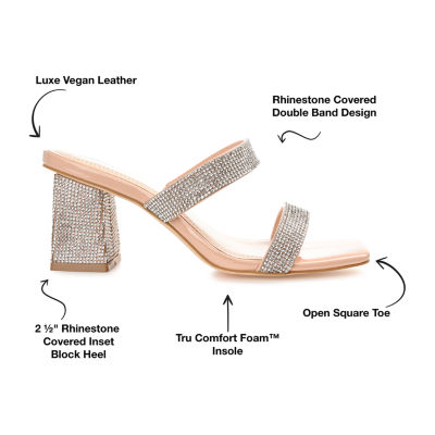 Journee Collection Shandee Womens Round Open Toe Block Heel Pumps