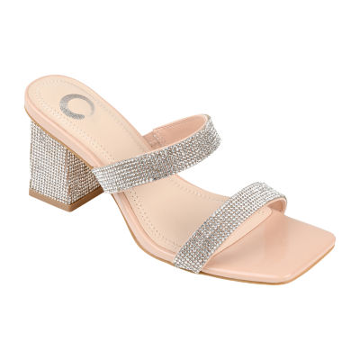 Journee Collection Shandee Womens Round Open Toe Block Heel Pumps