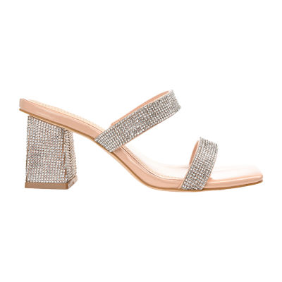 Journee Collection Shandee Womens Round Open Toe Block Heel Pumps