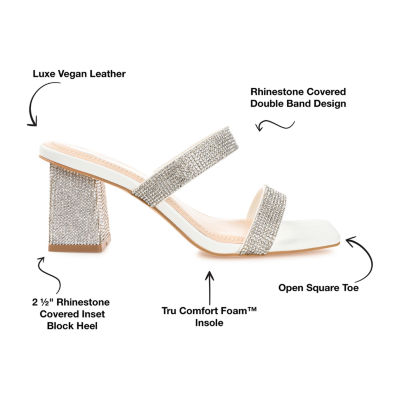 Journee Collection Shandee Womens Round Open Toe Block Heel Pumps