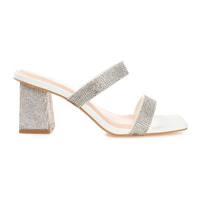 Journee Collection Shandee Womens Round Open Toe Block Heel Pumps