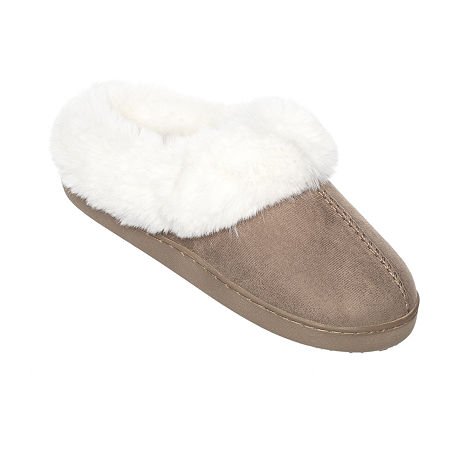  -Cuddl Duds Microsuede Womens Clog Slippers