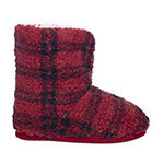 Cuddl Duds Plaid Sherpa Womens Bootie Slippers