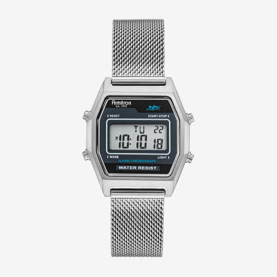 Armitron Mens Chronograph Silver Tone Stainless Steel Bracelet Watch 40/8485bksv