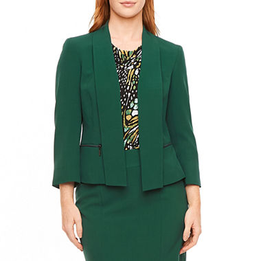 Kasper Separates Women's Blazer Size 6 Green Classic Long Sleeve