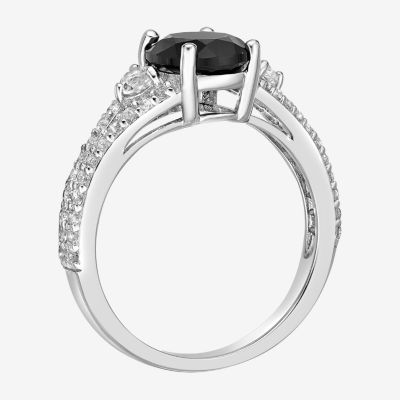 Womens Genuine Black Onyx Sterling Silver Cocktail Ring