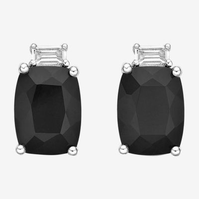 Genuine Black Onyx Sterling Silver 9mm Stud Earrings