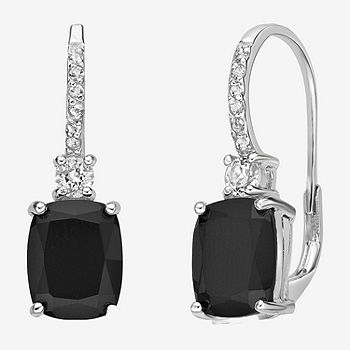 Genuine Black Onyx Sterling Silver Drop Earrings